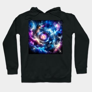 Celestial Dance: Spiral Galaxies and Cosmic Waves Hoodie